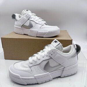 Nike Dunk Low Disrupt White Silver Black DJ6226-100 Running Shoes Women’s US 10